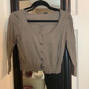 The Limited Gray Cropped Cardigan